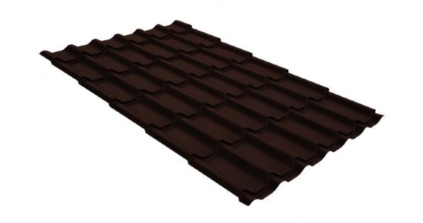 Металлочерепица классик GL 0,5 GreenCoat Pural Matt RR 887 шоколадно-коричневый (RAL 8017 шоколад) купить в Бутурлиновке