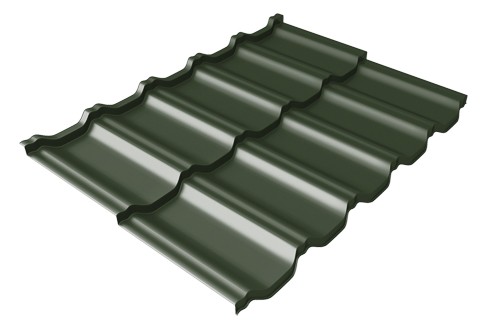 Металлочерепица модульная Квинта Uno Grand Line c 3D резом 0,5 GreenСoat Pural RR 11 темно-зеленый (RAL 6020 хромовая зелень) купить в Бутурлиновке