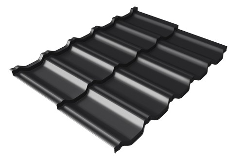 Металлочерепица модульная Квинта Uno Grand Line c 3D резом 0,5 GreenСoat Pural Matt RR 33 черный (RAL 9005 черный) купить в Бутурлиновке
