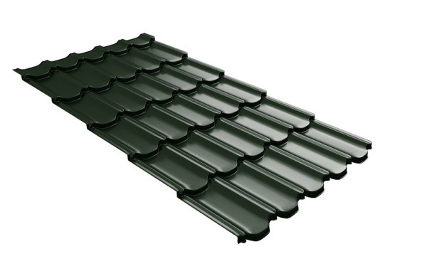 Металлочерепица квинта плюс с 3D резом 0,5 GreenСoat Pural RR 11 темно-зеленый (RAL 6020 хромовая зелень) купить в Бутурлиновке