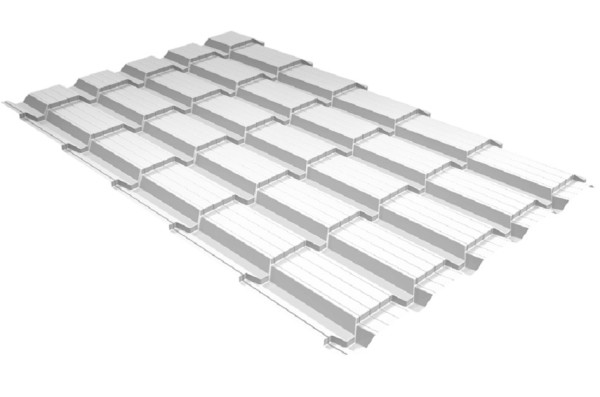 Металлочерепица GL квадро профи 0,5 Satin RAL 9003 сигнальный белый купить в Бутурлиновке