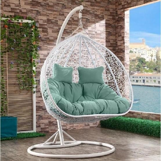 Кресло Подвесное из искусственного ротанга AFM-109A White/Green купить в Бутурлиновке
