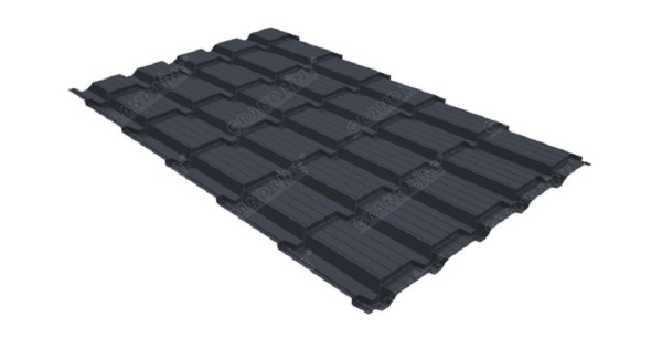Металлочерепица GL квадро профи 0,5 Satin RAL 7024 мокрый асфальт купить в Бутурлиновке