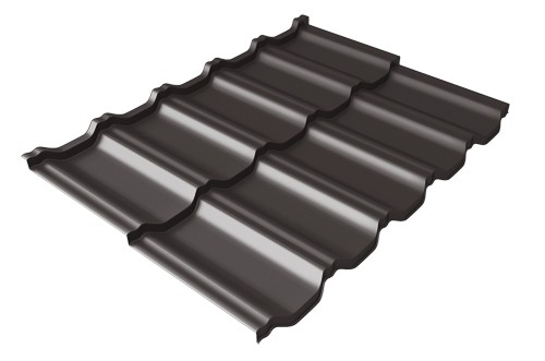 Металлочерепица модульная Квинта Uno Grand Line c 3D резом 0,5 Satin RR 32 темно-коричневый купить в Бутурлиновке