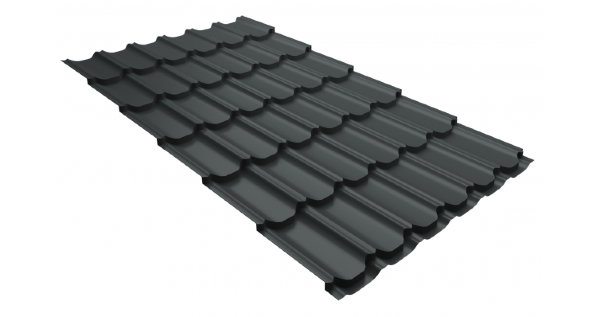 Металлочерепица квинта плюс 0,5 GreenCoat Pural Matt RR 23 темно-серый (RAL 7024 мокрый асфальт) купить в Бутурлиновке