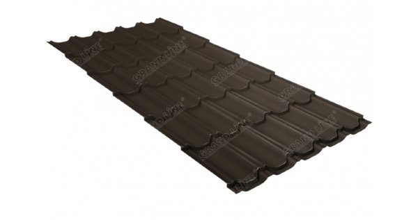 Металлочерепица квинта плюс 0,5 GreenCoat Pural Matt RR 32 темно-коричневый (RAL 8019 серо-коричневый) купить в Бутурлиновке